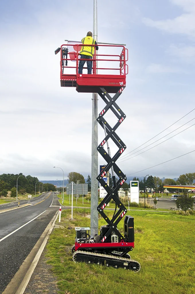 Athena 850BL Tracked Scissor Lift working on site