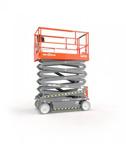 Skyjack SJ4726 electric scissor lift, three quarter view — view 2, available for hire from Equip Hire in Sydney.