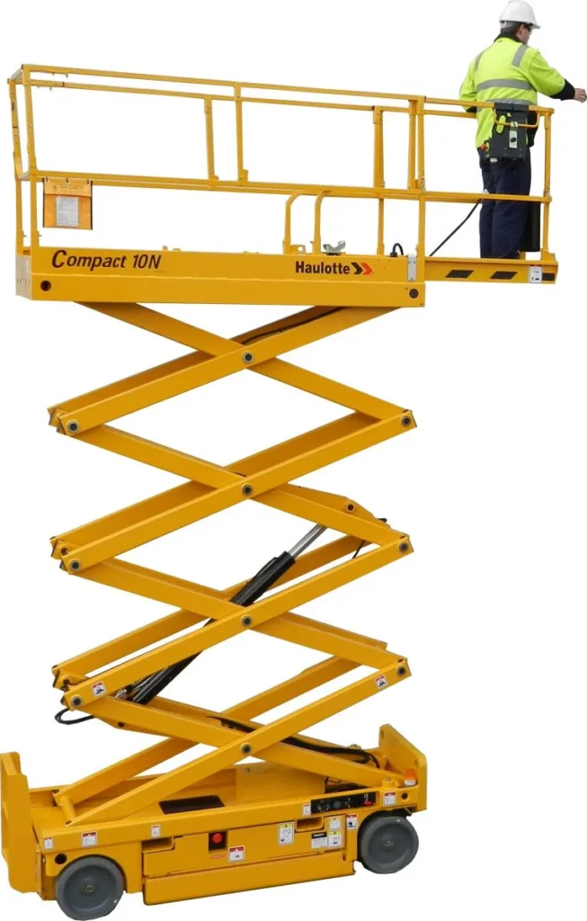 Haulotte Compact 8N Narrow Electric Scissor Lift working on site