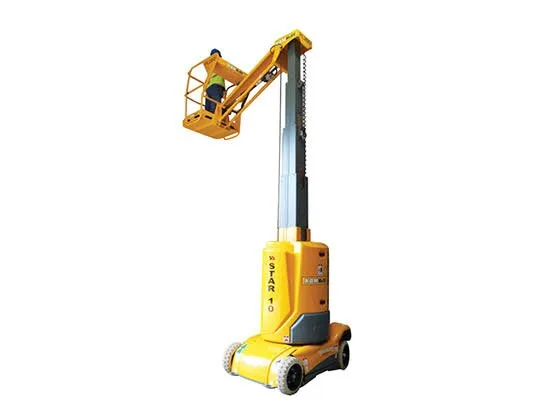 Haulotte Star 10 vertical mast lift at full extension — view 3, available for hire from Equip Hire in Sydney.