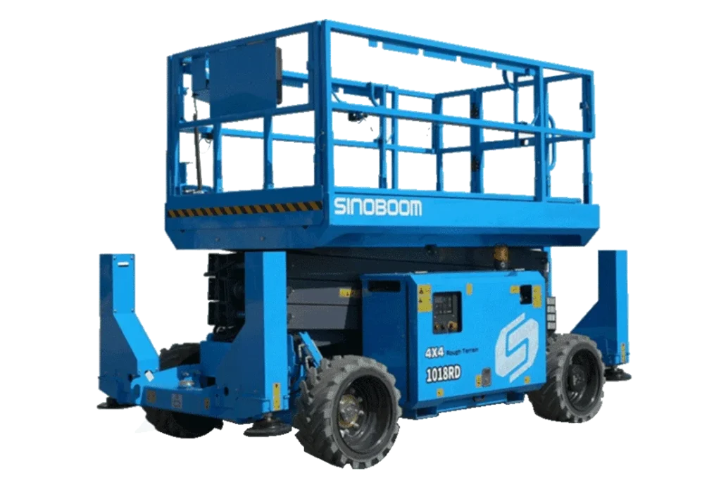 40ft Diesel Rough Terrain Scissor Lift Hire - Sinoboom 1218RD - Equip Hire Sydney