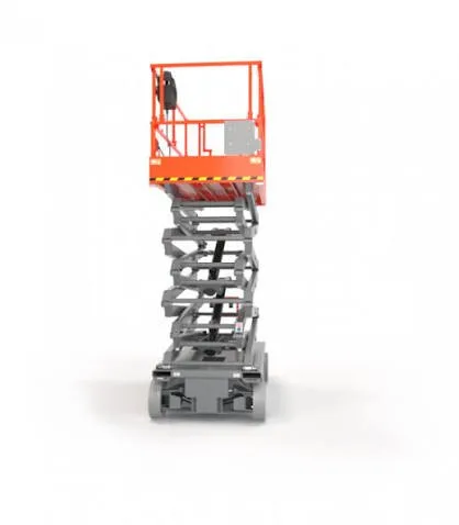 Skyjack SJIII 4740 electric scissor lift, front view, available for hire from Equip Hire in Sydney.
