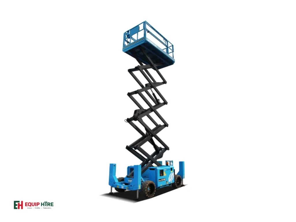 40ft Diesel Rough Terrain Scissor Lift Hire – Sinoboom 1218RD (4069RD) view 1
