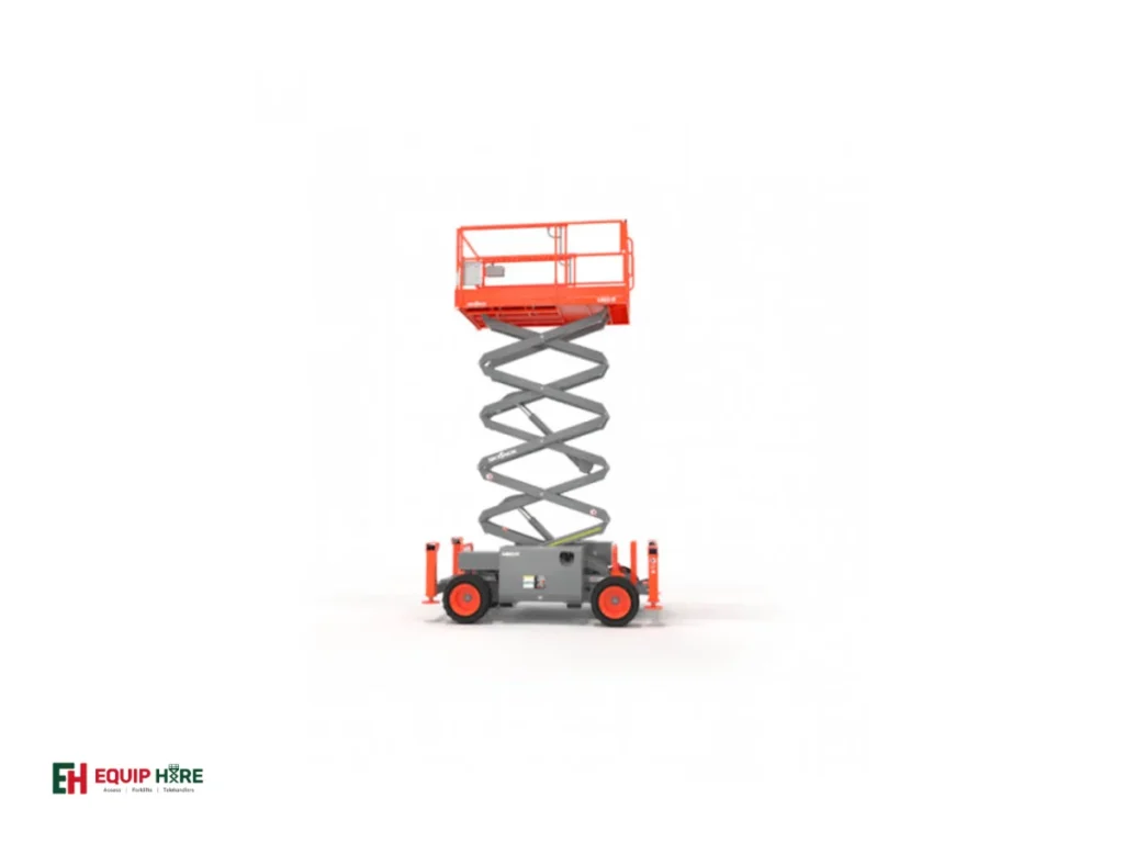 32ft Diesel Rough Terrain Scissor Lift Hire – Skyjack SJ6832 RT view 2